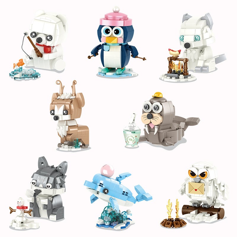 Hsanhe Hengsanhe Mini Particle Building Block Assembly Toys 30014 Cartoon Animal Series Delivery - Image 2